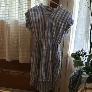 Tj max dress with white, blue stripes in size XS